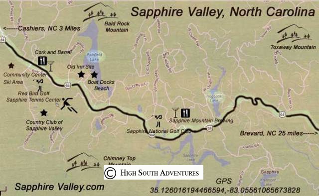resort area map sapphire valley